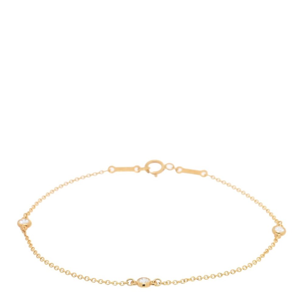 Tiffany & Co 18K Yellow Gold 3 Diamond .15ctw Diamonds by the Yard Bracelt